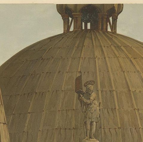 Antique Print of the Portal of Sant'Alipio of the Basilica of San Marco, 1881, close-up 1