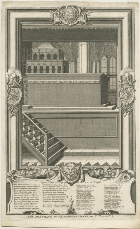 Exquisite 1740 Copperplate Engravings of English Monarchs' Tombs in Westminster, view 6