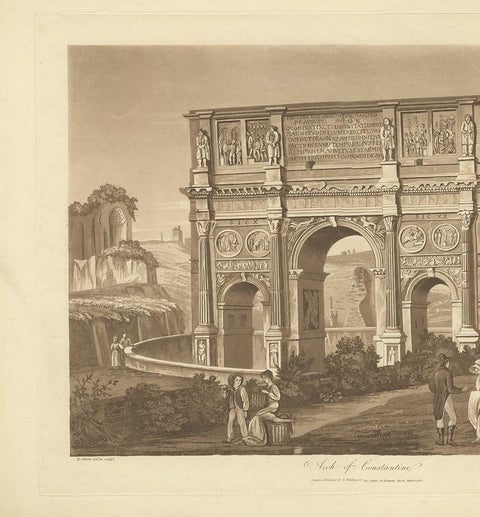 Antique Print of the Arch of Constantine by Abbot, 1820, view 3