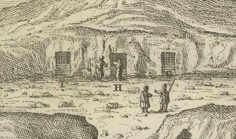 Royal Tombs in the Valley of the Kings, Thebes, Antique View, Egypt 1776, close-up 5