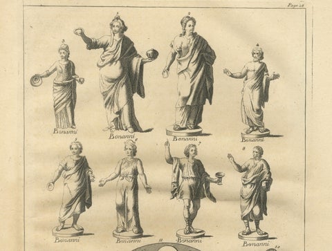 Antique Roman Sculpture Engravings, Set of 3, Montfaucon, 1721, close-up 6