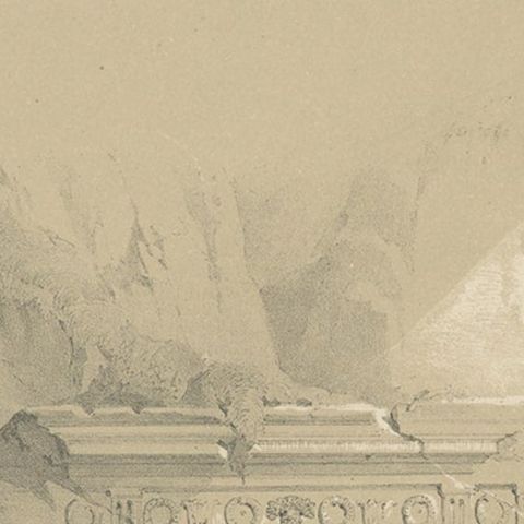 Old Print of the Tombs of the Kings, Jerusalem, ca.1845, close-up 2