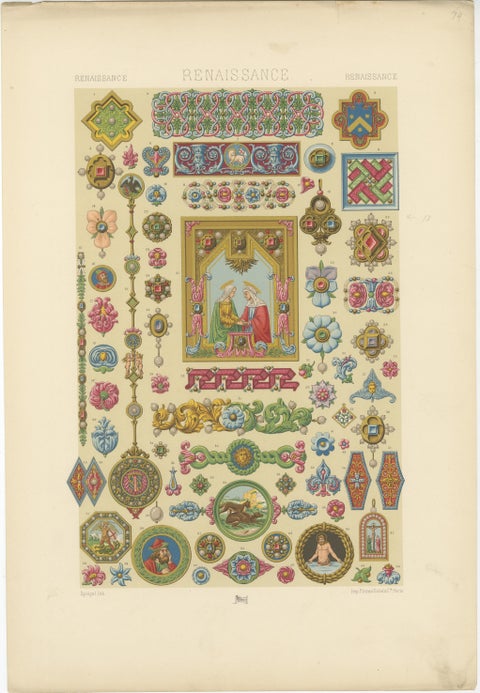 Set of Three Medieval, Celtic & Renaissance Ornament Chromolithographs, 1873, view 2