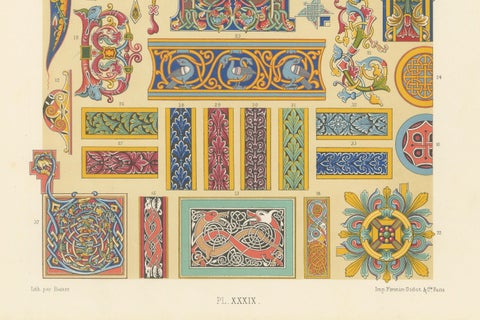 Celtic Illuminated Ornament, Decorative Motifs from Early Manuscripts, c.1869, close-up 2