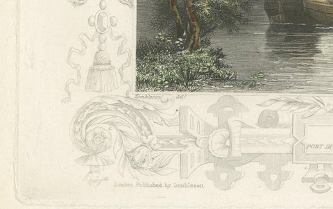 Antique engraving of Windsor Bridge on the Thames, Tombleson, c.1832 to 1834, close-up 2