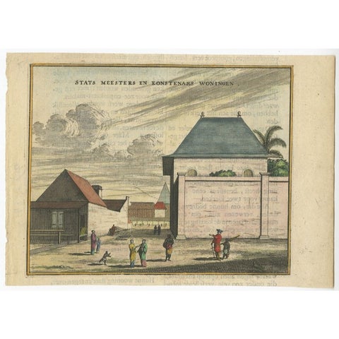 Antique Print of Government Houses in Batavia (Jakarta), Indonesia, 1682, view 2