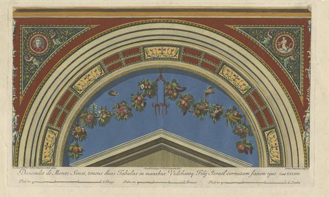 Large Decorative Antique Print of a Fresco in the Vatican by Ottaviani, ca. 1775, view 2