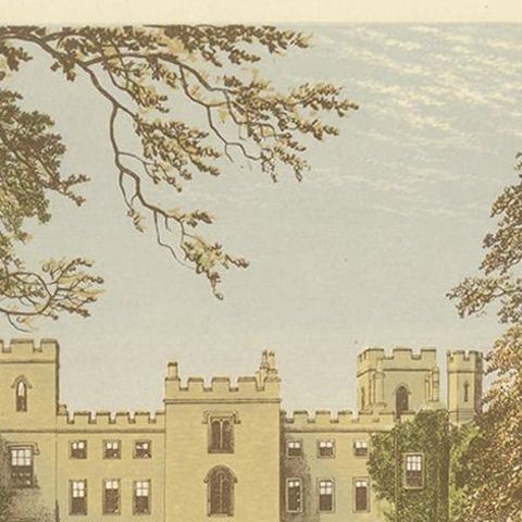 Antique Print of Mulgrave Castle by Morris, circa 1880, close-up 1
