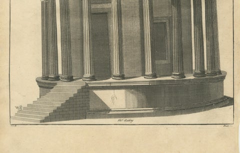 Temple of Vesta & Classical Rotunda Engraving, Montfaucon 1721, close-up 5