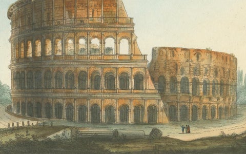 Anfiteatro Flavio detto il Colosseo, Antique View of the Colosseum, ca.1840, close-up 1