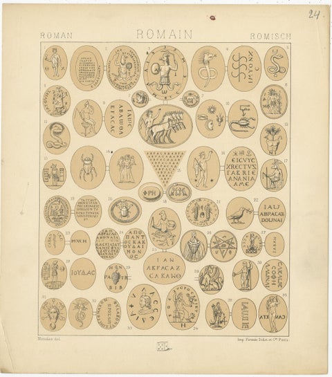 Pl. 24 Antique Print of Roman Decorative Objects by Racinet, 'circa 1880', view 4