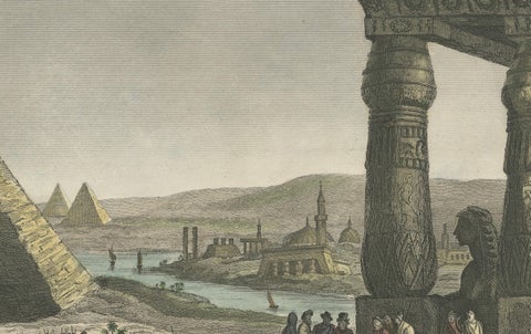 Timeless Majesty: The Pyramids of Egypt, A Rare 1828 Engraved Masterpiece, close-up 1