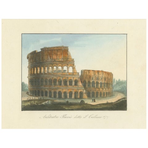Anfiteatro Flavio detto il Colosseo, Antique View of the Colosseum, ca.1840