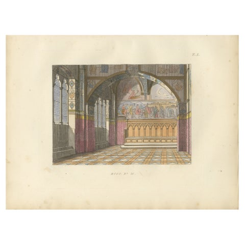 Tribunal di Balia Interior with Gothic Vaulting and Frescoed Wall Frieze, 1845