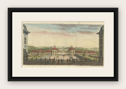 Salsta Castle in Pastoral Uppland, Sweden: A Dahlberg Engraving, 1694, shown framed
