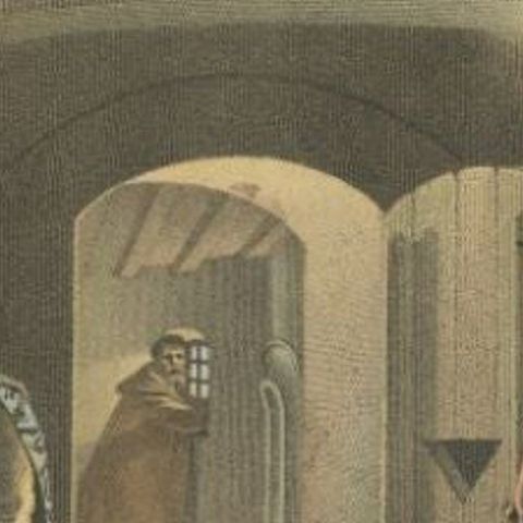 Antique Print of the Interior of Gripsholm Castle by Sandberg, c.1864, close-up 2