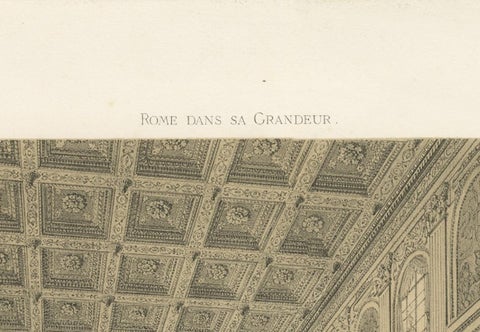 Basilica of Santa Maria Maggiore Interior, Rome, Benoist 1869 Lithograph, close-up 2