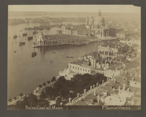 Panoramic View of Basilica di Santa Maria della Salute in Venice, 1880, close-up 4