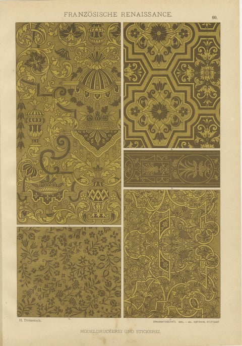 French and Italian Renaissance Ornament Prints by H. Dolmetsch, 1887, Set of 4, view 4