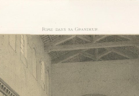 Basilica of San Lorenzo fuori le Mura Interior, Rome, Benoist 1869 Lithograph, close-up 2