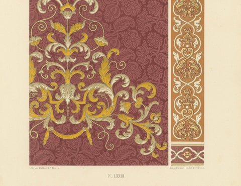 16th–17th C. Renaissance Scrollwork, Ornamental Design, Plate LXXIII, 1869, close-up 3