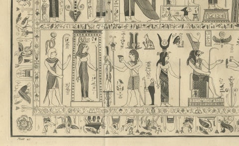 Bembine Tablet of Isis Engraving from Montfaucon Antiquity Explained, 1721, close-up 2