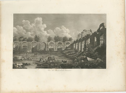 Vue des Ruines de la Vénerie, Architectural Ruins Copperplate Engraving, 1803, view 2