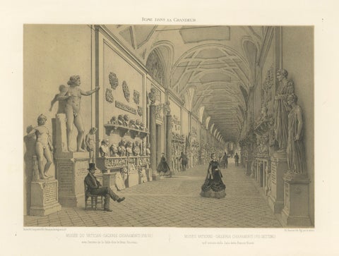 Rome Vatican Gallery, Classical Sculpture Interior, Benoist 1869, close-up 1