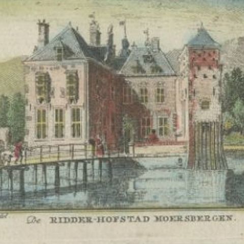 Antique Print of 'Moersbergen Castle' Near Doorn, the Netherlands, close-up 2
