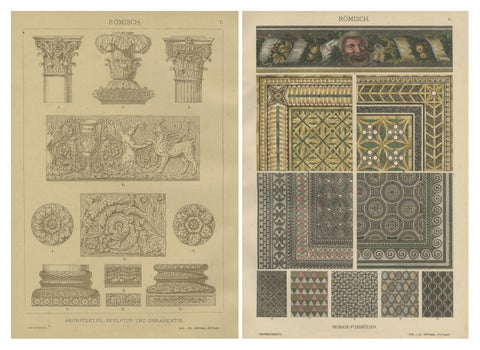 Antique Roman Architectural and Mosaic Ornament Prints, Published 1887, view 4