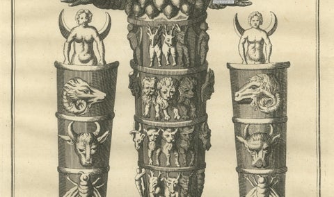Diana of the Ephesians Antique Engraving, Montfaucon Antiquité Expliquée 1721, close-up 3