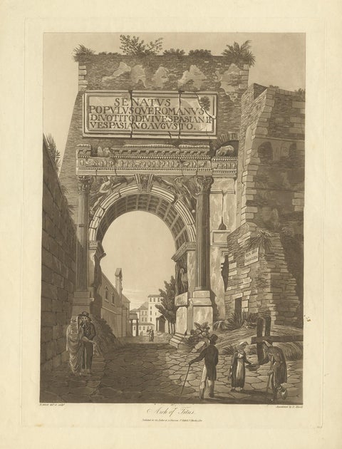 Antique Print of the Arch of Titus by Abbot '1820', view 2