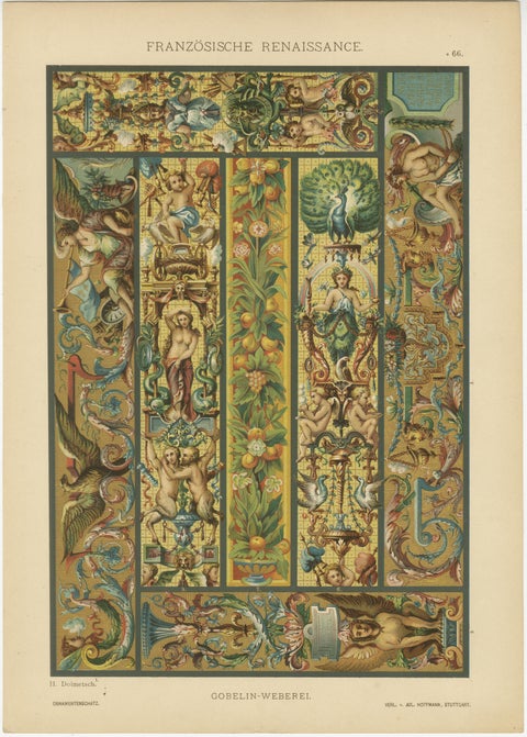 Grid of French Renaissance Artistic Designs, Published in 1887, view 3