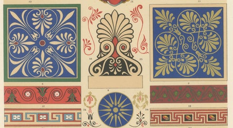 Greek Decorative Borders Chromolithograph, Plate VI, 19th Century, close-up 3