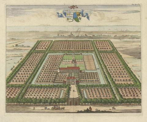 Print of the Soetendale Estate, Between Grijps and Serooskerke in Zeeland, 1696, close-up 1