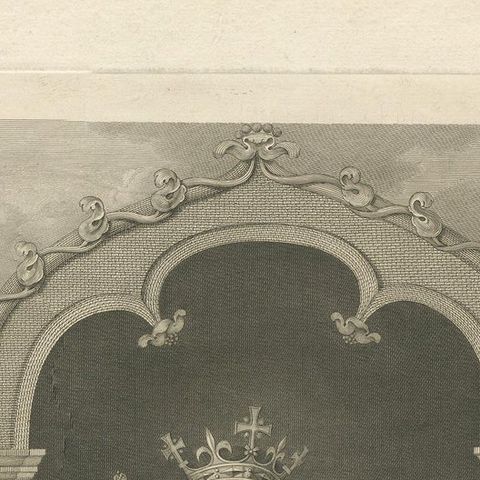 Antique Print of Henry VI after a Window at All Souls College '1773', close-up 1