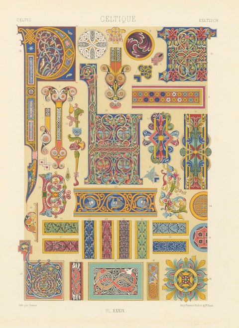 Celtic Illuminated Ornament, Decorative Motifs from Early Manuscripts, c.1869, close-up 6