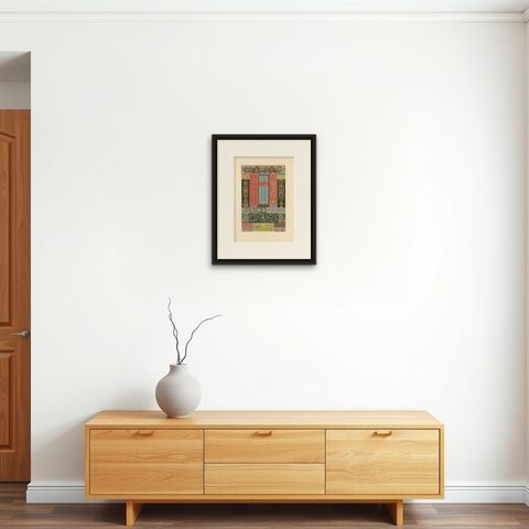 Greek-Roman Ornament Print, Classical Decorative Motifs & Borders, c.1869, shown framed on a wall, true to size