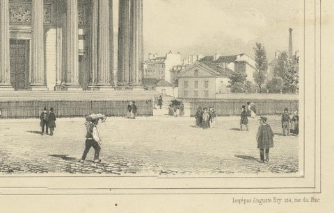 Decorative Engraved Panthéon Paris in the 1800s by Bry & Benoist, close-up 3