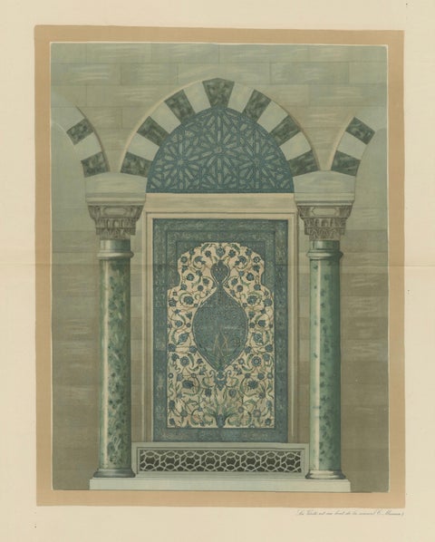 Antique Ottoman Iznik Tile Panel Print, Tomb of Sultan Selim II, Istanbul, 1924, close-up 2