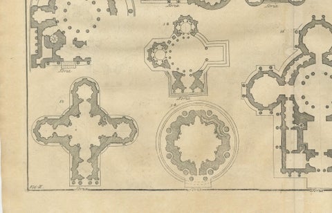 Pair of Serlio Architectural Plan Engravings, Neoclassical, c.1721, close-up 5