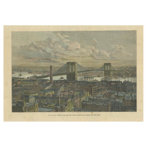 The Brooklyn Bridge Over the East River, Between Long Island and New York, 1883