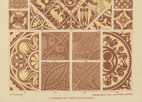 Romanesque-Gothic Artistic Fusion in Ornamentenschatz, 1887, close-up 1