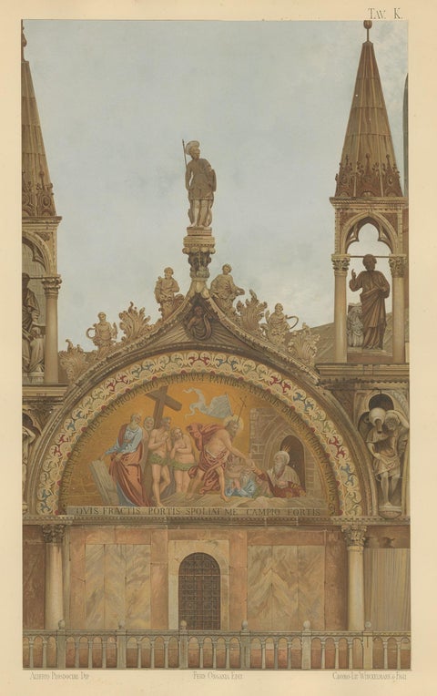 Antique Print of San Pietro of the Basilica of San Marco, Venice, Italy, 1881, view 2