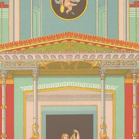 Antique Chromolithograph Print of Greek Roman Ornaments, Circa 1890, close-up 1