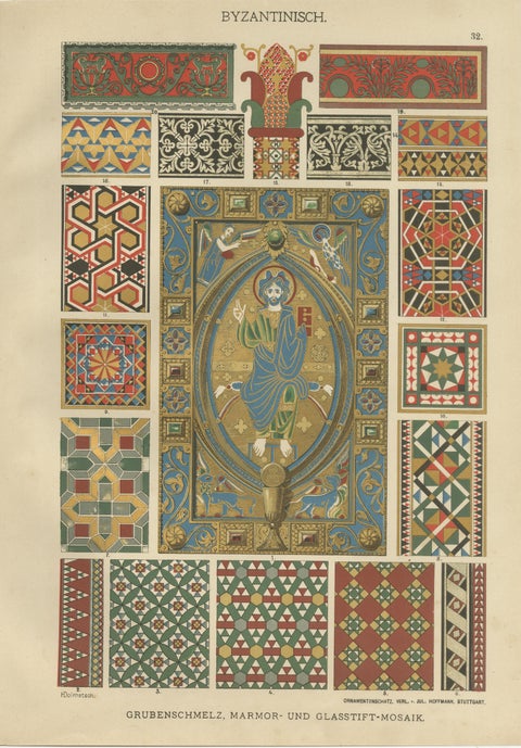 Set of 3 Byzantine Style Prints by H. Dolmetsch from Ornamentenschatz, 1887, view 3