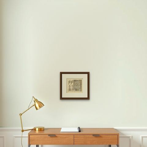 Pl. 68 Antique Print of French Decorative Objects by Racinet, circa 1880, shown framed on a wall, true to size