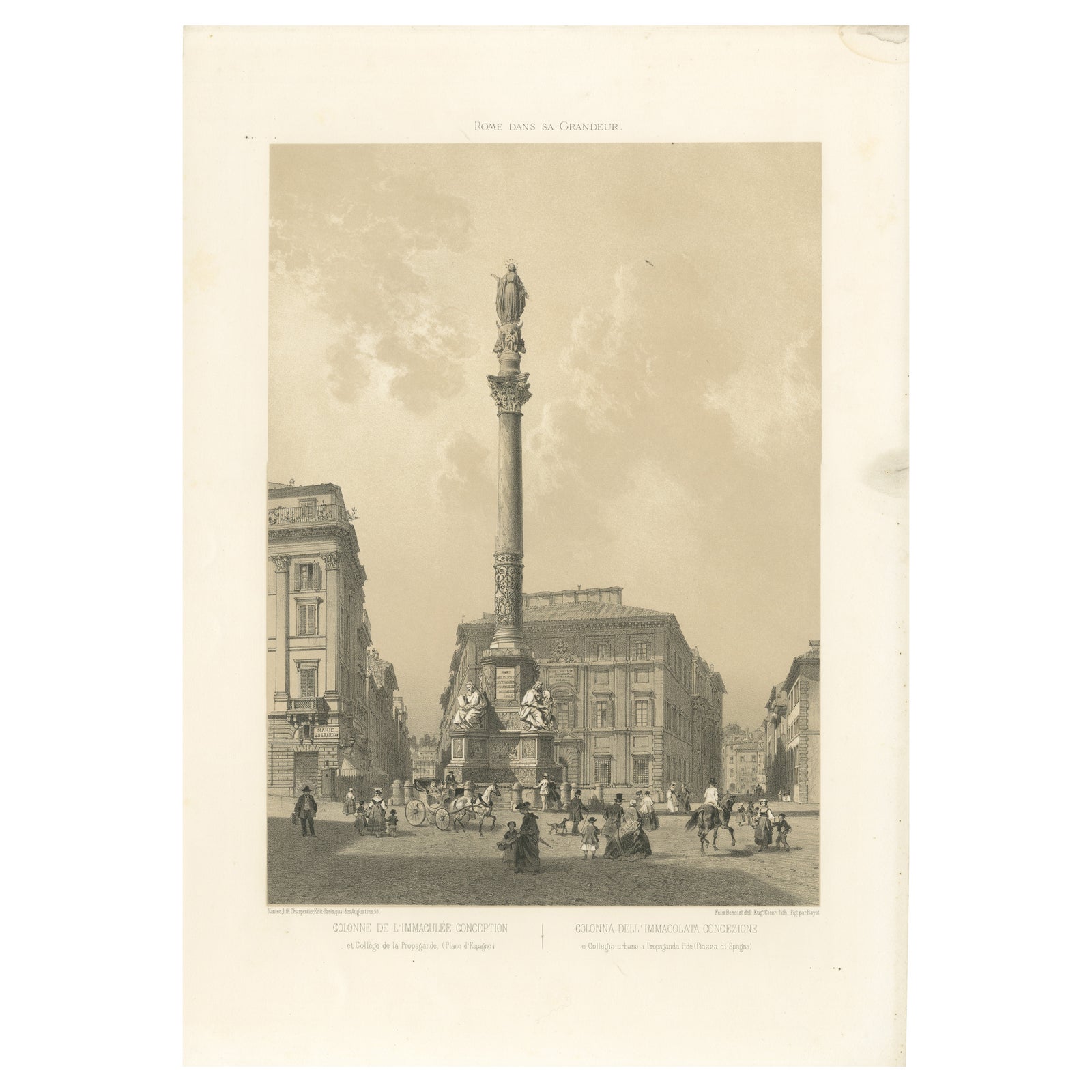 Column of the Immaculate Conception, Rome, Piazza di Spagna, 1869