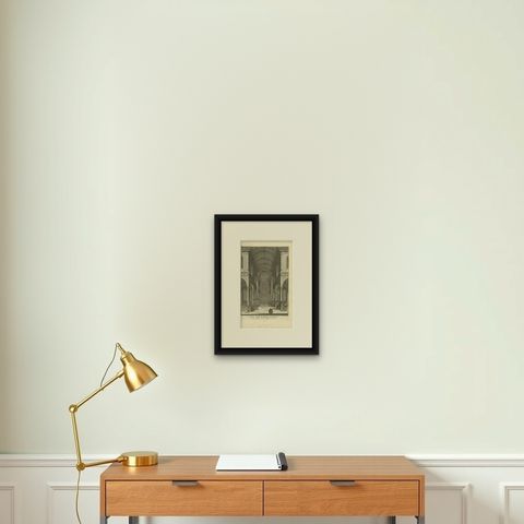Antique Original Engraving of the Interior of the 'Westerkerk', Amsterdam, 1765, shown framed on a wall, true to size