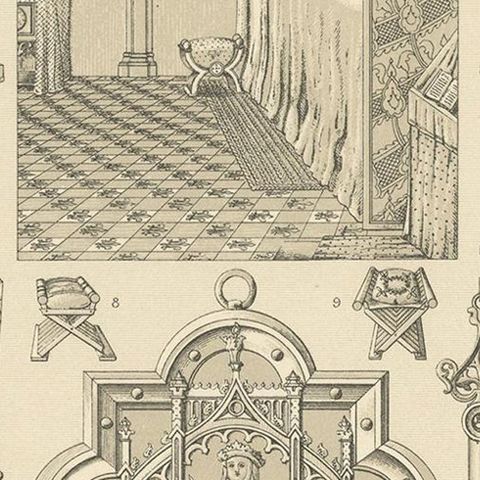 Pl 9 Antique Print of European Decorative Objects by Racinet, 'circa 1880', close-up 2